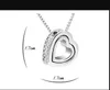 Double Heart Necklaces Pendants Crystal Halsband Tillverkad med Elements Kristaller Från Gåvor till Alla hjärtans dag Silverguldpläterad