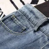 DEAT New Spring And Summer Fashion Casual Loose Button Solid Color Strap Leg Jeans Long Pants Women SH755 210428