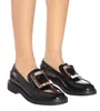 디자이너 모놀리스 여자 로퍼 신발 신발 청키 한 단독 플랫폼 운동화 흰색 검은 삼각형 로고 브러시 가죽 뾰족하고 둥근 발가락 EU35-40