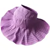 Chapeau seau All-Match Haut de pêche à large bord Casquette de pêcheur ouverte Protection solaire Chapeaux d'extérieur violets