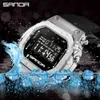SANDA nouveau carré hommes montre numérique Sport montre-bracelet étanche alarme LED marque rétro mode mâle horloge cadeaux G1022