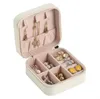 Portable Small Jewelry Box Girls Jewellery Organizer Faux Leather Mini Travel Case Rings Earrings Necklace Display Storage Cases
