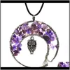 Halsband 7 Chakra Quartz Natural Stone Tree of Life Owl Necklace Multicolor Pendant Charms Fashion Jewelry Drop Ship 380013 2H8NB 93FJY