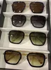 Lunettes de soleil pilotes carrées pour hommes 006, monture en or noir, lunettes de styliste dégradées grises, UV400, avec Box251n