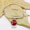 12 Birthstone Heart Bracelet 매력 와이어 조정 가능한 Expandabel 팔찌 팔찌 손목 밴드 여성 소녀 생일 파티 패션 쥬얼리 윌과 모래 붉은 파란색 흰색