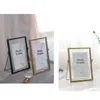 Frames en Mouldings Arts Crafts Gifts Drop Levering Creatieve Glas Drijvende Po Frame Nordic Metal Draad Desktop Afbeelding HOLD 1950 Y2