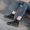 Women's Real Leather Martin Boots 2022 Autumn and Winter Fashion Sneakers Pocket Flat All-match Ankle Boots Casual Shoes