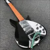 25 Elektrisk gitarr, Rickenback-6 String Elektrisk gitarr, Ljus svart färg, högkvalitativt material, dubbelkant, anpassad butik