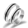 Bagues de cluster Pure 925 Sterling Silver Hommes Femmes Bague pour couple Stripe Design Amant Mariage Engagement Fine Bijoux Cadeaux de fête