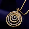 Pendentif Colliers Design Cercles Grand Pour Femmes Strass Or Argent Couleur Chandail Chaîne Long Collier Bijoux Cadeau Godl22