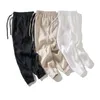 Casual Pants Men's Fashion Cotton Linen Hip Hop Ankle-Length Men Harem Pants Elastic Waist Loose Jogger Trousers Male X0723