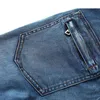 Мужские короткие джинсы деловые джинсовые повседневные прохладный дизайн тонкий мотоцикл байкер хлопок джин прямые синие мужские брюки