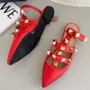 Sandalias de mujer 2021, sandalias con punta en pico para mujer, zapatillas de moda, zapatos informales deslizantes planos, sandalias de tacón grueso informales de lujo para mujer ASWER3434Y34Y745U