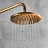 アンティーク真鍮バスルームシャワーセット蛇口バスミキサータップ8 "雨量ヘッドバスタブ壁マウントセット