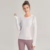 232 legginsy Kobiety kształtujące jogę koszulki fitness szybkie szwy z siatki Symfit Rekrut Sleved Long Rleeve T Shirts Ela7059237