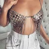 Vrouwen borst lichaam ketting metalen plaat sieraden gouden zilveren sexy ketting bikini borst lichaam