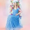 Sukienki macierzyńskie Baby Shower Sexy Koronki Fantazyjne Ciąża Dress Photo Shoot Długie Kobiety w ciąży Maxi Suknia dla fotografii Prop Q0713