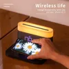 Relojes de mesa de escritorio 3 en 1 reloj despertador inteligente cargador de teléfono inalámbrico luz de protección ocular ajustable lámpara de carga USB estante suministros para el hogar