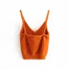 Vintage Chic Orange Camis Tops Women Fashion Strap Underkläder Kvinna Camisole 210531