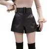 Plus Size Black Summer Short Leather Feminino Dames S Booty S Hoge Taille Sexy S PU Girls S-2XL 210601