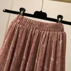Ruffles Богемные женщины мода плиссированные юбки Boho высокая талия шифон женщина длинная юбка цветочная печать MIDI юбка летняя улица 210619