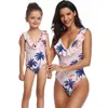 Matchande familj mor tjej bikini baddräkt baddräkt kvinnor barn baby barn strand Biquini infantil 210611