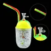 Round freeze cooling cup bubbler silicone smoking pipe bong water pipes bubblers protable and multi colors optional