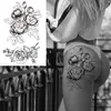 Temporary Tattoo Stickers Waterproof Black Rose Peony Flower Design Leg Arm Tattoo Flash Fake Tattoo Sleeves For Men Women Girls9072719