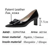 SOPHITINA Party Women Shoes Thick Heel Solid Fashion Female Shoes Bowknot Pointed Toe Sleeve Daily Lady Pumps AO164 210513