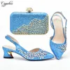 Dress Shoes Ladies And Bag Set For Women Fashion Gold African High Heels Pumps Match With Purse Handbag Clutch 938-40 5.5CM