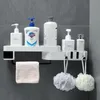 Badaccessoire set hoekdouche plank badkamer shampoo houder keuken nagelvrij opbergrek organizer muur gemonteerd