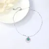 Collier de pendentif rond géométrique avec pierre naturelle Femmes Collier en acier inoxydable Collier Collier Femme Cadeau