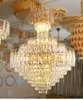 LED Modern Golden Crystal żyrandole Europejska Amerykański K9 Crystal żyrandorzy światła Lights