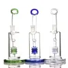 Hookah 9inch Torus Glass Bongs Ratchet Barrel Percolators Water Pipe Oil Dab Rig 14mm Female Joint