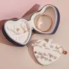 Bärbar resa Smycken Förvaring Box Kreativ hjärtformad PU Läder Display Rack Halsband Örhängen Ring Boxes Desktop Dekoration