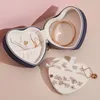 Portable Travel Jewelry Storage Box Creative Heart Shaped PU Leather Display Rack Necklace Earrings Ring Boxes Desktop Decoration