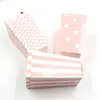 12 pcs caixa de pipoca onda ponto listrado rosa / azul festa do tema decoração papel doces / sanck / caixa de pipoca suprimentos de aniversário de casamento