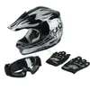 Caschi da moto Casco da bambino per bambini Casco integrale Motocross Casco Moto Occhiali da strada fuoristrada Guanti Bici ATV Capacete