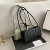 Evening Bags Women Korean Fashion Embossed Lattice Square Shoulder Bag Women's One Armpit Handbag