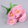 ONE Fake Flower Spring Peony (7 Heads/Bunch) 11" Length Simulation Happy Camellia for Wedding Centerpieces 6 Colors Available