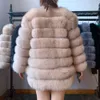 70 cm de inverno vestir casaco de pele inverno natural mulheres genuínas com colete menina feminina coletes 210925