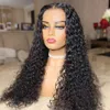 Long Curly Brasilian Deep Wave Frontal Wigs For Black Women Synthetic spets Front Wig 13x4 HD Wet and Wavy Water Wave Hair3472429