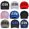 DSQICOND2 MARKA 2020 Ikona mody List Mens Baseball Kobiety Snapback Pink Dad Hat Cotton Bone Trucker Cap2024