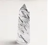 Natural Rare Black Tourmaline Crystal Point Colonna esagonale Ornamento minerale Riparazione magica Bacchetta curativa Decorazione domestica