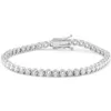 Bracelet en or blanc 14 carats Bracelet de tennis Gems Bracelet de tennis en diamant rond de 4 mm en zircone cubique cz