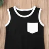 Jumpsuits 0-18M Baby Summer Clothes Born Infant Girls Boys Rompers Pocket Solid Sleeveless Cotton 2 Colors