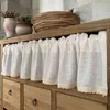 Estilo nórdico Sólido de algodão branco tecido de linho cortina curta para cozinha lace hem vinho armário porta cortina decorativa yb-028 210913