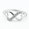 Bellissimi anelli di cristallo color argento con fascino per le donne Lady Wedding Heart Design Jewelry Regali piuttosto carini
