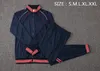 Stagione 2021/22 Paris Royal Blue Jacket Pants Soccer Fan Top Tuta da ginnastica con colletto rosso