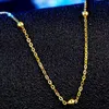 Prawdziwy 18K Złoty naszyjnik Biżuteria Drobne Wisiorek Chain Pure Au750 Yellow Round Ball Dla Kobiet Prezent Ślubny X500 Łańcuchy